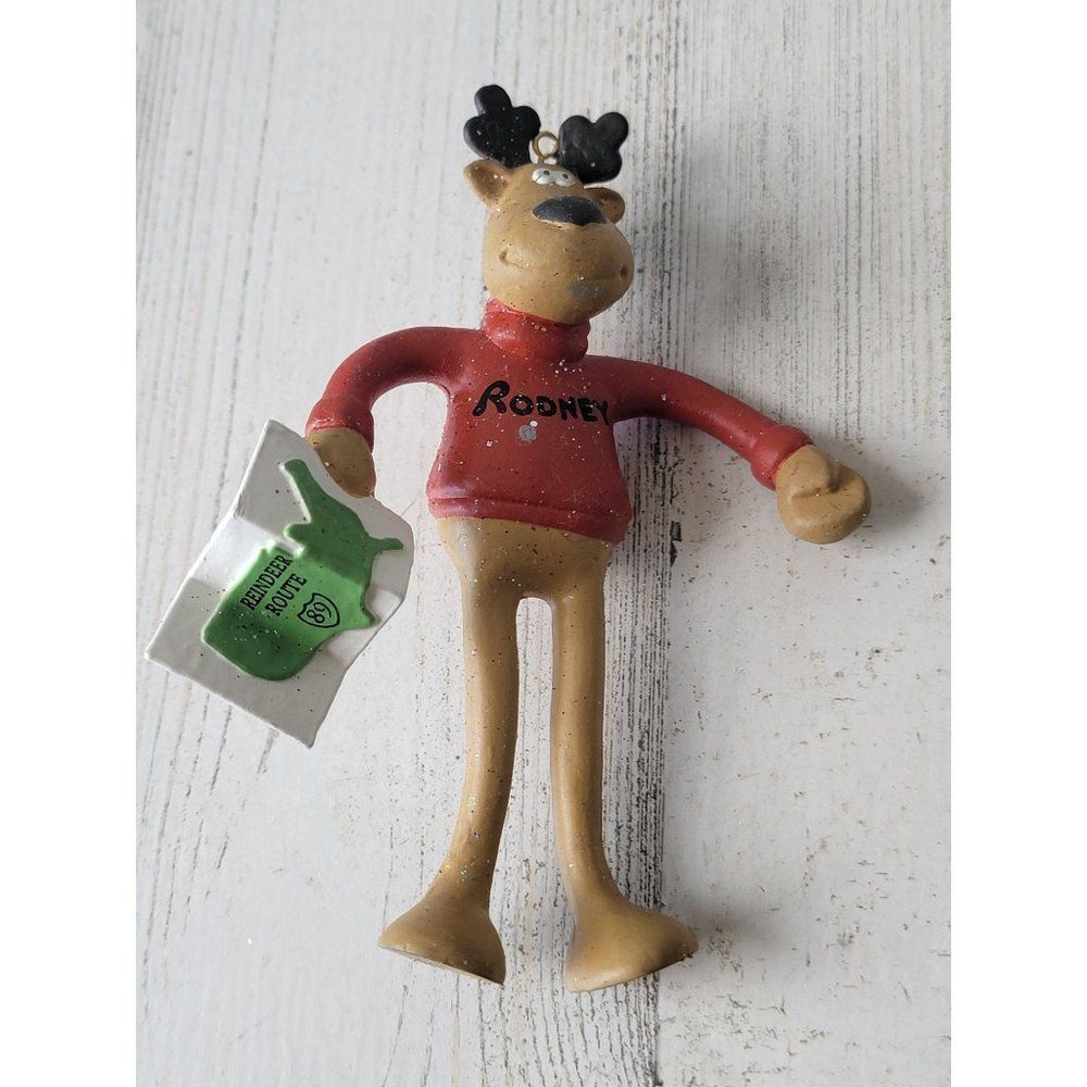 Hallmark Rodney reindeer 1989 route ornament Xmas decor‎